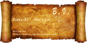 Bakró Verita névjegykártya